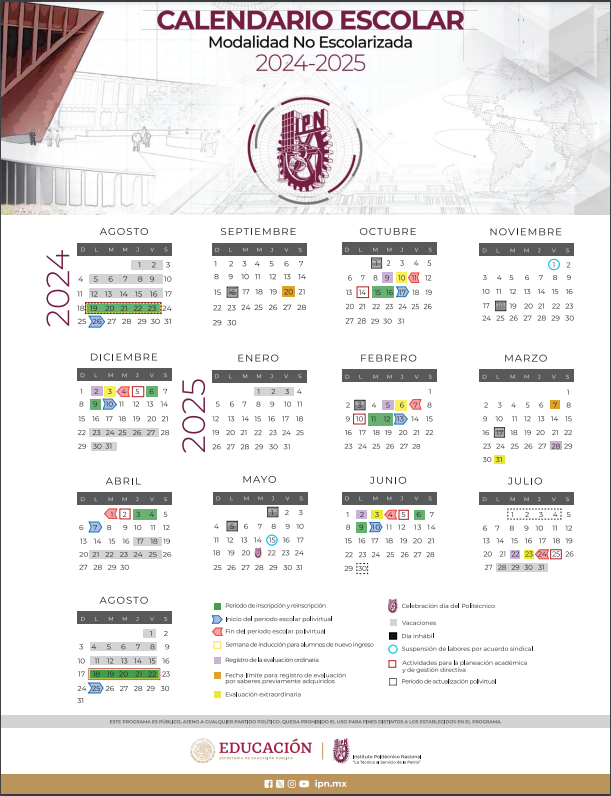 calendario escolar IPN